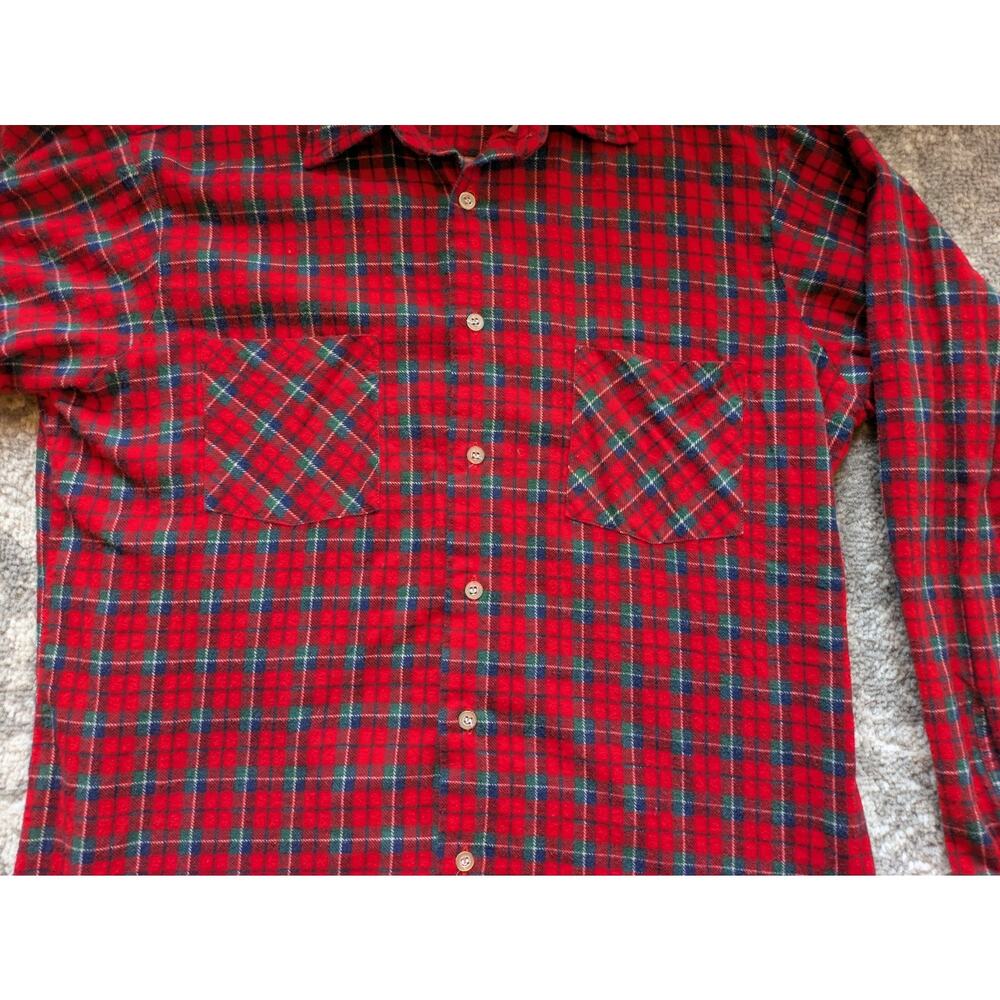 Vintage Dickies Red Flannel Shirt Lumberjack Shirt - Large, Made In Turkey - Picture 7 of 12